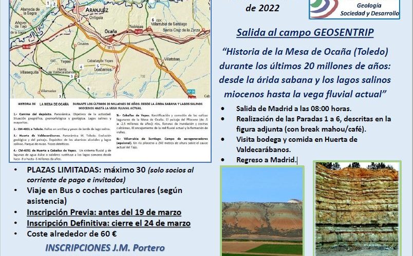 Geosentrip 30 marzo 2022 “Historia de la Mesa de Ocaña (Toledo)”